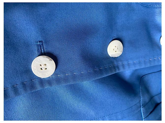 Giacca Burberry Blu in Seta e Cotone - vista 9