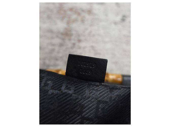 Gucci Bamboo Bullet Borsa Pelle Nera Nero - vista 12