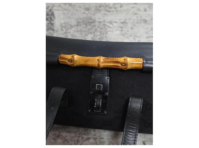 Gucci Bamboo Bullet Borsa Pelle Nera Nero - vista 3
