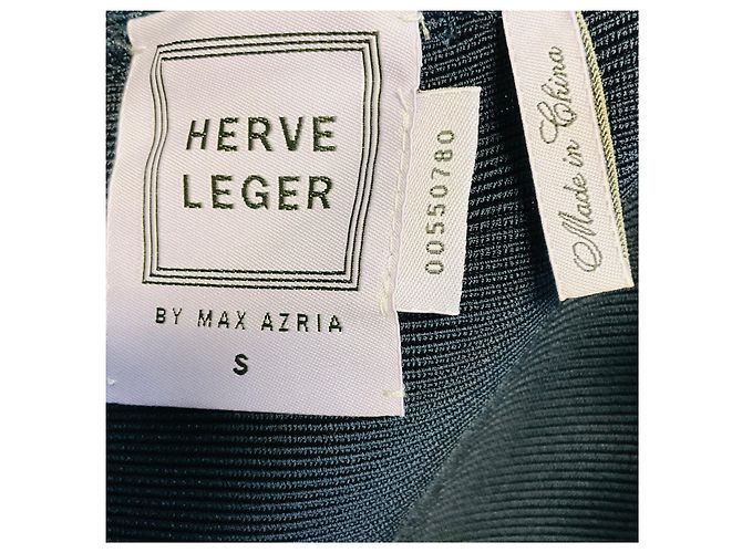 Herve Leger Pacific Blue Ariana Bandage Strickkleid mit Zig Zag Cut Out Trim Marineblau - Ansicht 4