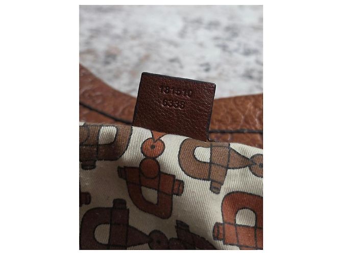 Gucci Signoria Borsa a Mano in Pelle Marrone - vista 10