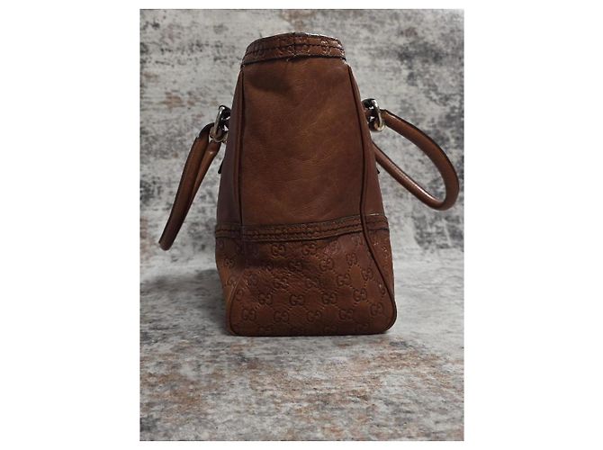 Gucci Signoria Borsa a Mano in Pelle Marrone - vista 3