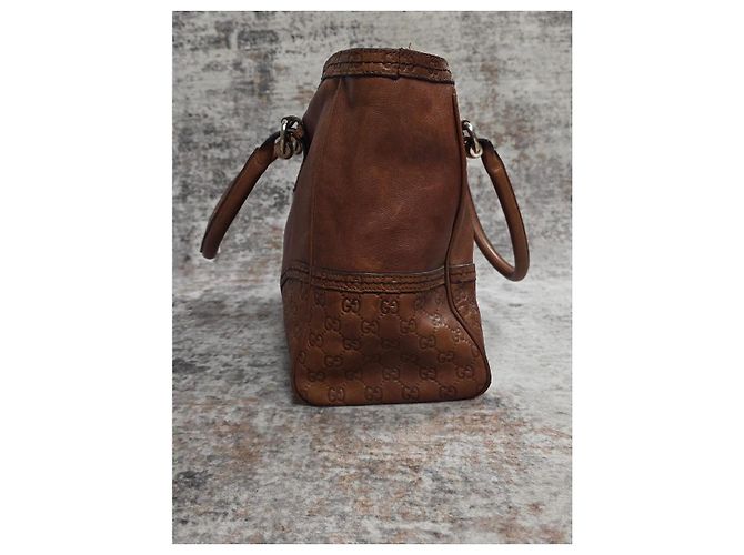 Gucci Signoria Borsa a Mano in Pelle Marrone - vista 4
