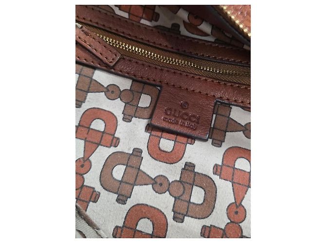 Gucci Signoria Borsa a Mano in Pelle Marrone - vista 9