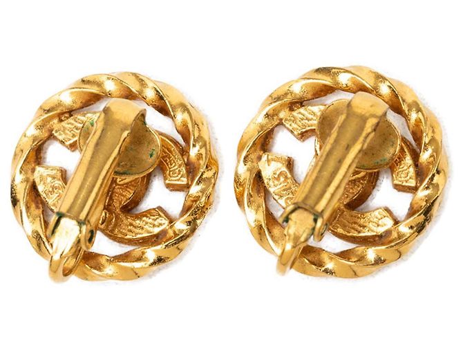 Orecchini a clip Chanel CC placcati oro con strass D'oro - vista 2