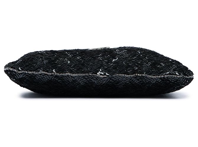 Borsa da sera Mini Sequins Trompe l oeil Chanel Nera Nero - vista 3