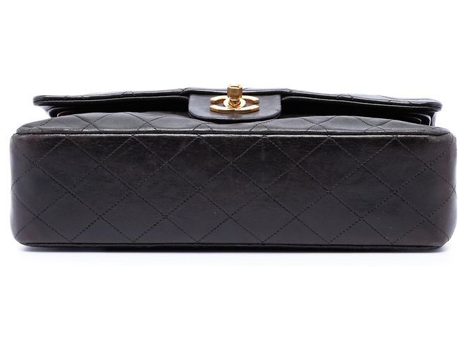 Borsa a tracolla Chanel Medium Classic Double Flap in pelle di agnello nera Nero - vista 3