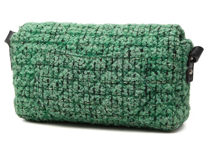 Borsa a tracolla Chanel Small Quilted Tweed Reissue 2.55 Easy Messenger Flap Verde - vista 2