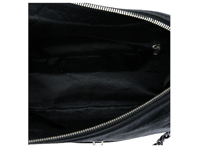 Borsa a tracolla Chanel 50s in pelle di vitello traforata nera Nero - vista 4