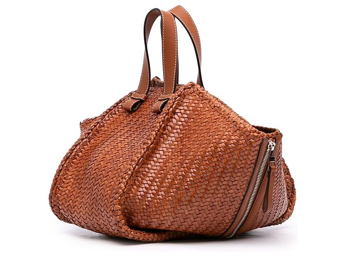 Borsa a mano LOEWE Hammock Medium in vitello intrecciato marrone - vista 2