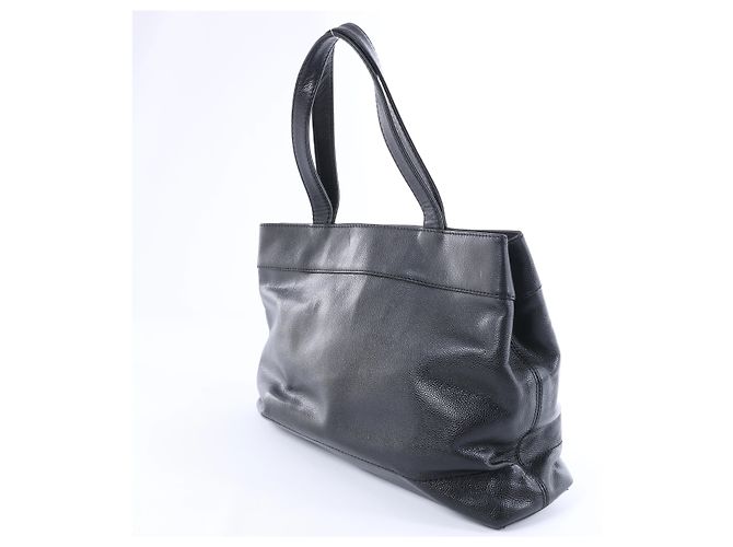 Borsa a tracolla Chanel Coco Mark Line in pelle caviar nera Nero - vista 4