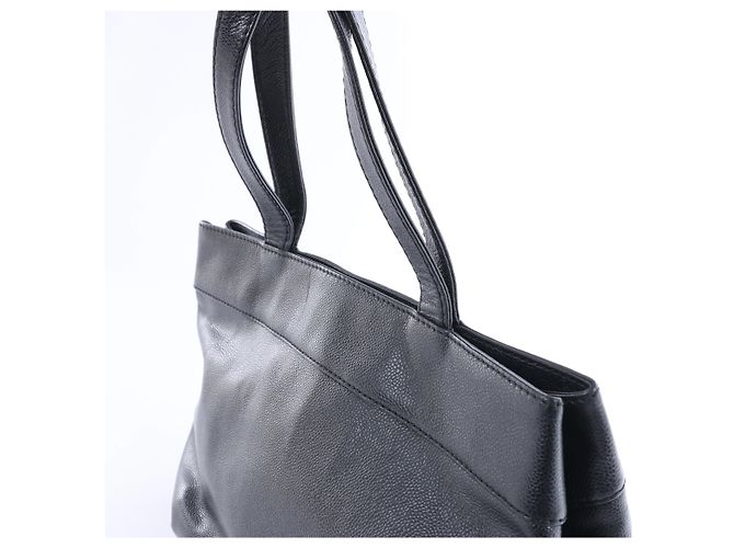 Borsa a tracolla Chanel Coco Mark Line in pelle caviar nera Nero - vista 5