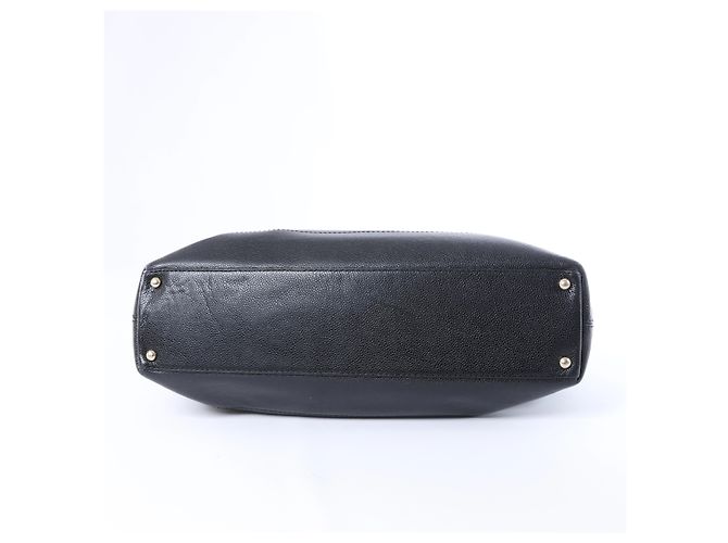 Borsa a tracolla Chanel Coco Mark Line in pelle caviar nera Nero - vista 8