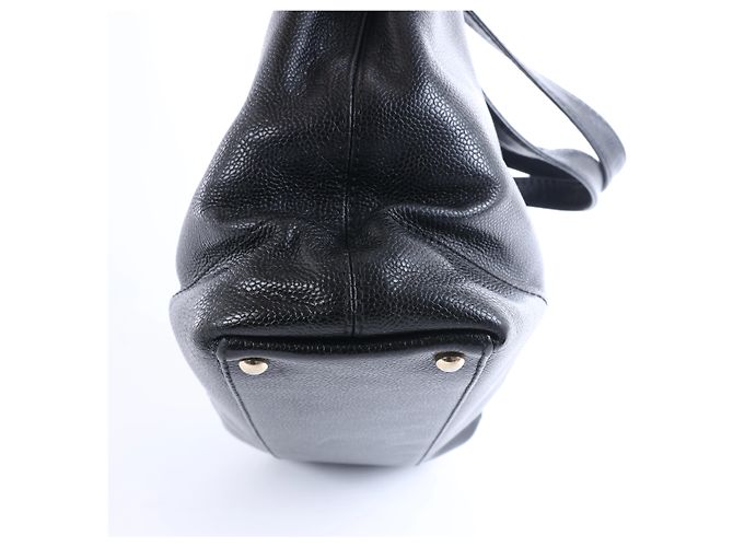 Borsa a tracolla Chanel Coco Mark Line in pelle caviar nera Nero - vista 9