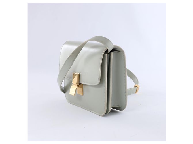 Céline Borsa a tracolla in pelle Celine Classic Box Small in verde - vista 2