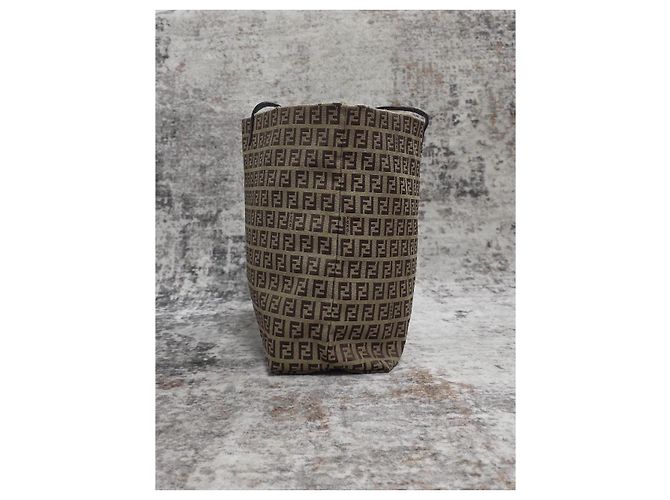 Borsa Fendi Roll Bag in tela monogram marrone - vista 3