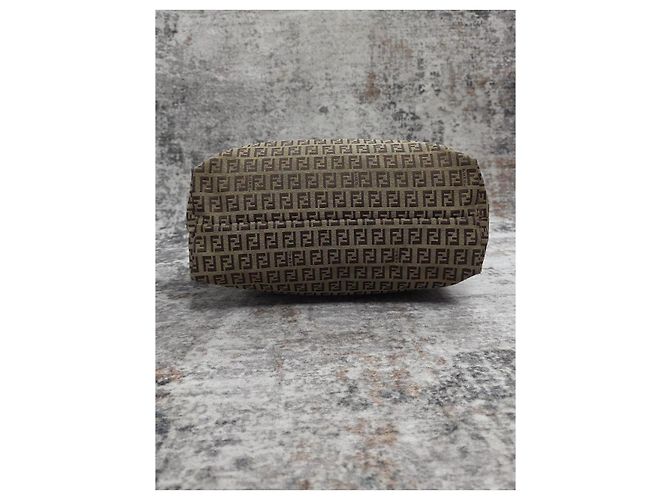 Borsa Fendi Roll Bag in tela monogram marrone - vista 5