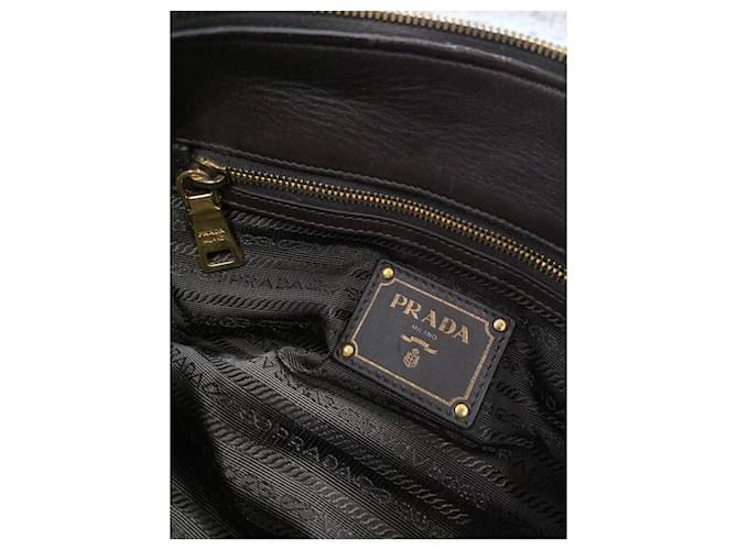 Prada Borsa in nylon verde e pelle - vista 13
