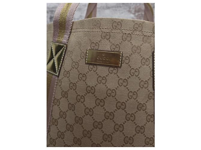 Borsa Gucci Sherry Line in tela monogram GG beige - vista 2