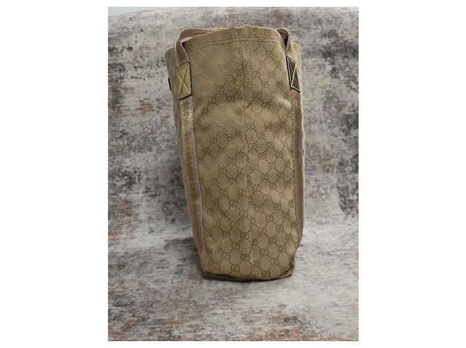 Borsa Gucci Sherry Line in tela monogram GG beige - vista 5