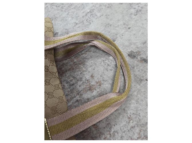 Borsa Gucci Sherry Line in tela monogram GG beige - vista 7
