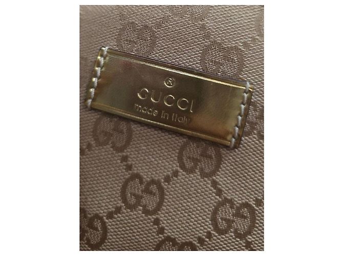 Borsa Gucci Sherry Line in tela monogram GG beige - vista 8