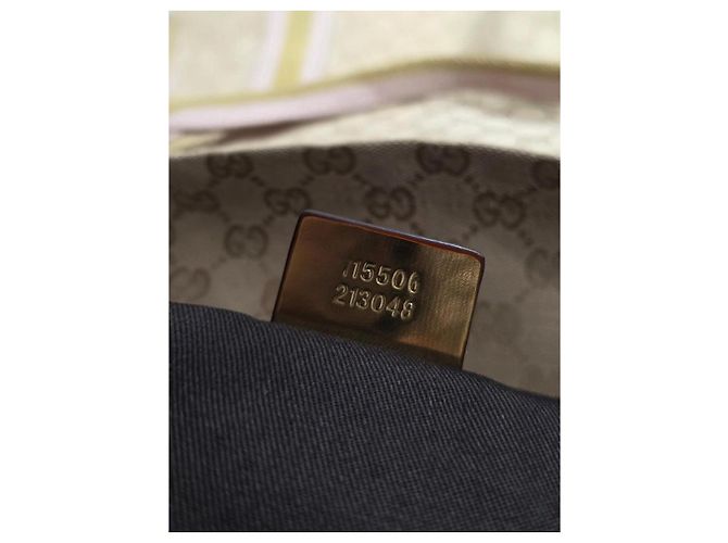 Borsa Gucci Sherry Line in tela monogram GG beige - vista 9