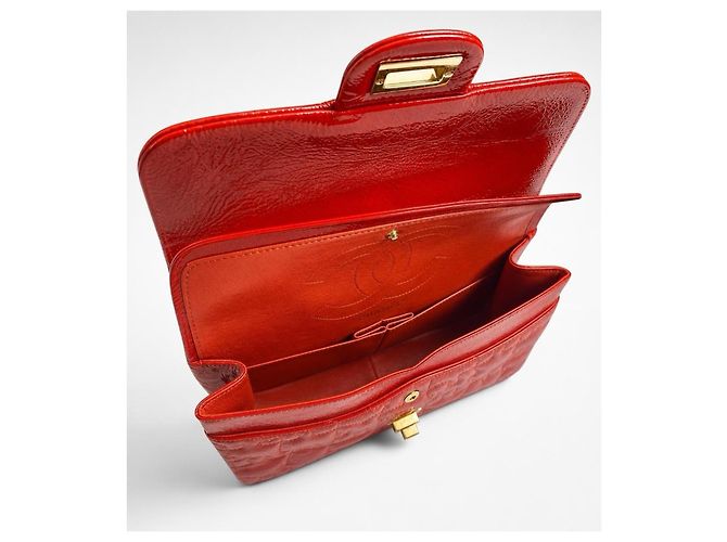 Mademoiselle Borsa Chanel 2.55 Reissue Medium Puzzle in pelle verniciata rossa Rosso - vista 10