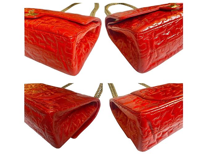 Mademoiselle Borsa Chanel 2.55 Reissue Medium Puzzle in pelle verniciata rossa Rosso - vista 8