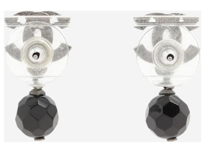 Chanel Orecchini a goccia Coco Mark A14V argento e nero - vista 2