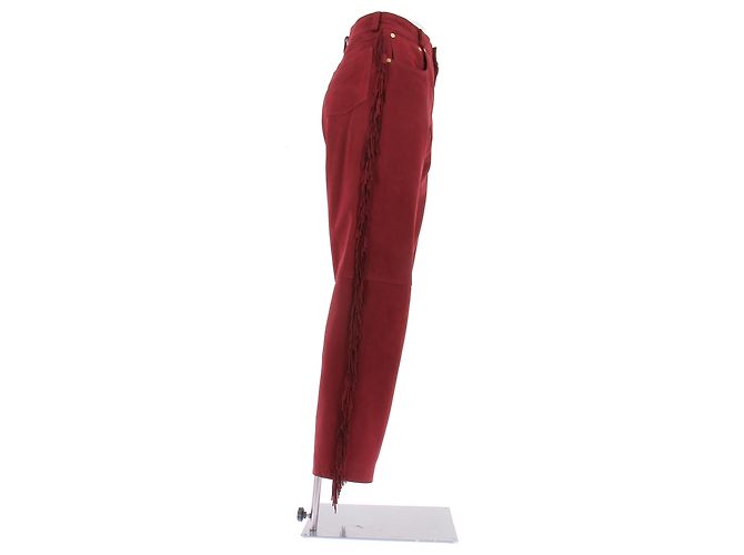 Loewe Pantalones de gamuza burdeos - vista 3