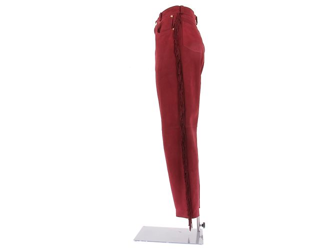 Loewe Pantalones de gamuza burdeos - vista 4