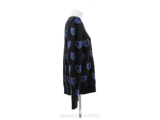 Saint Laurent Camisola preta corações azuis Preto - vista 3
