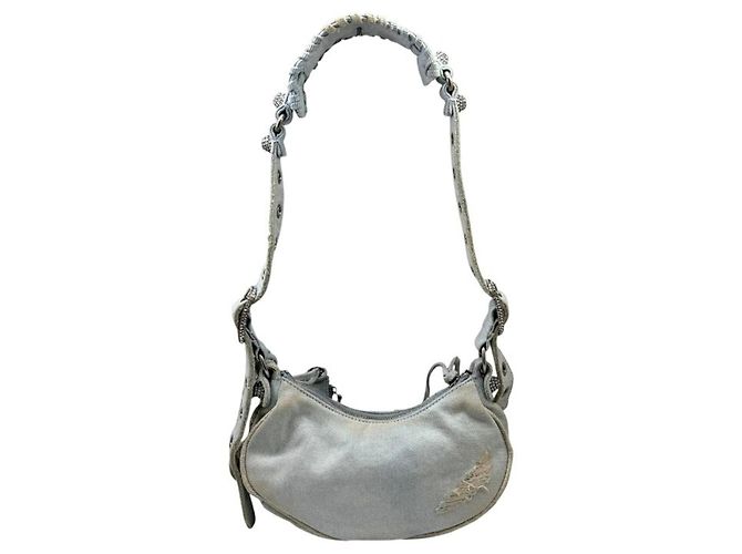 Borsa a tracolla Balenciaga Le Cagole Denim XS Blu - vista 2