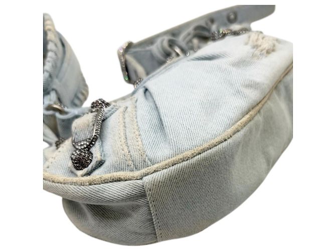 Borsa a tracolla Balenciaga Le Cagole Denim XS Blu - vista 6