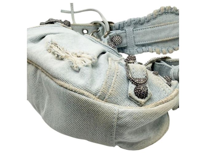 Borsa a tracolla Balenciaga Le Cagole Denim XS Blu - vista 7