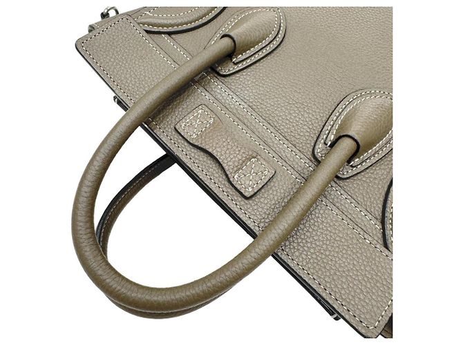 Céline Borsa a mano Celine Luggage Nano Shopper Beige - vista 11