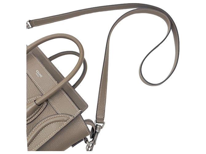 Céline Borsa a mano Celine Luggage Nano Shopper Beige - vista 13
