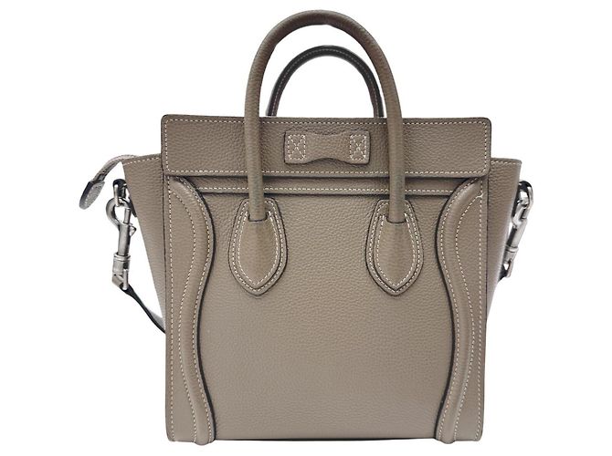 Céline Borsa a mano Celine Luggage Nano Shopper Beige - vista 2