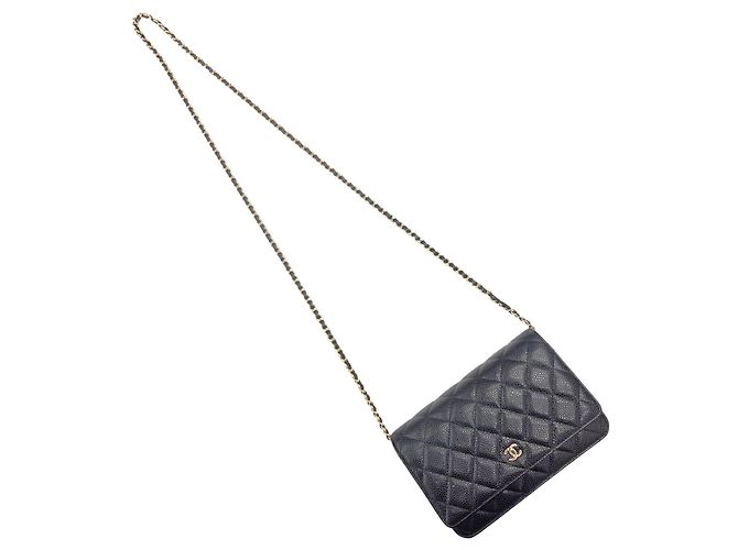 Timeless Portafoglio a catena Chanel AP0250 Matelassé Nero D'oro - vista 10
