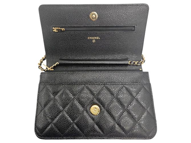 Timeless Portafoglio a catena Chanel AP0250 Matelassé Nero D'oro - vista 11