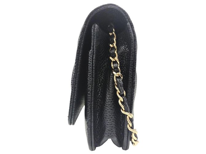 Timeless Portafoglio a catena Chanel AP0250 Matelassé Nero D'oro - vista 3