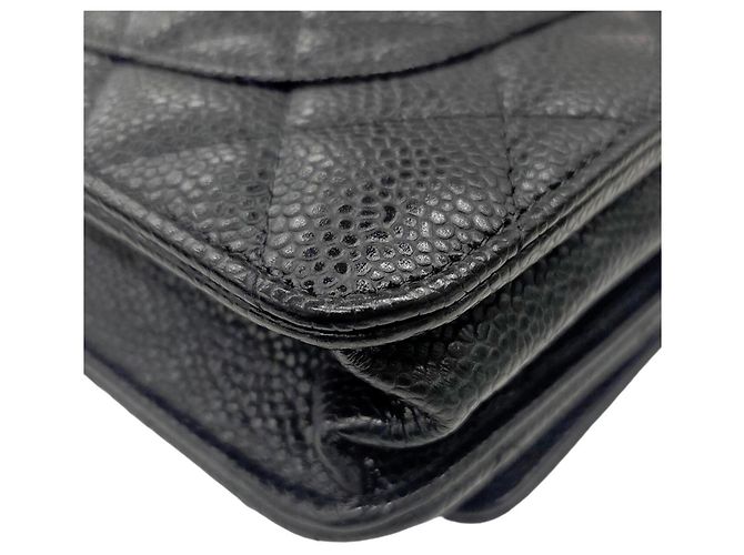 Timeless Portafoglio a catena Chanel AP0250 Matelassé Nero D'oro - vista 9