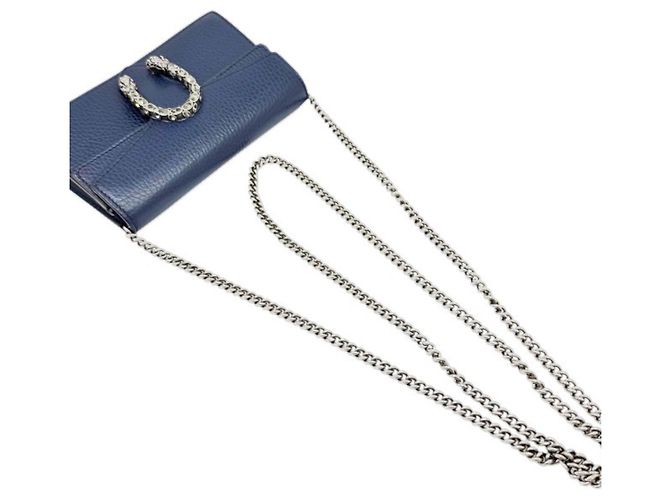 Borsa a tracolla con catena Gucci Dionysus Blu Blu navy - vista 10