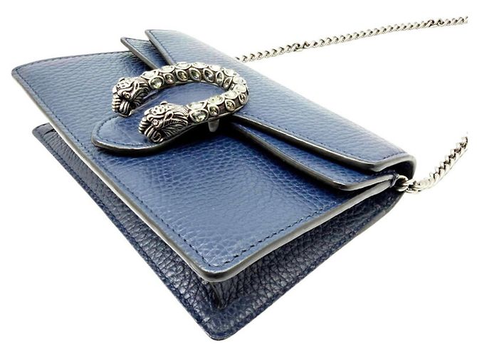 Borsa a tracolla con catena Gucci Dionysus Blu Blu navy - vista 4
