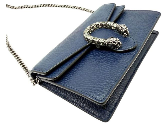Borsa a tracolla con catena Gucci Dionysus Blu Blu navy - vista 5