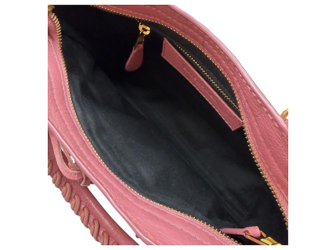 Borsa a mano Balenciaga Mini City in pelle rosa - vista 15