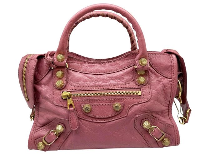 Borsa a mano Balenciaga Mini City in pelle rosa - vista 2