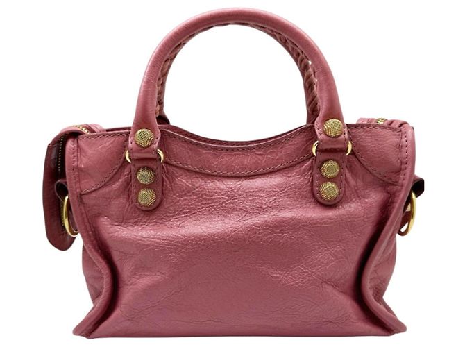 Borsa a mano Balenciaga Mini City in pelle rosa - vista 3