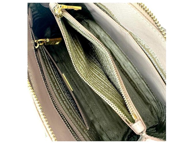 Prada Saffiano Promenade Small Shoulder Bag Beige - vista 16